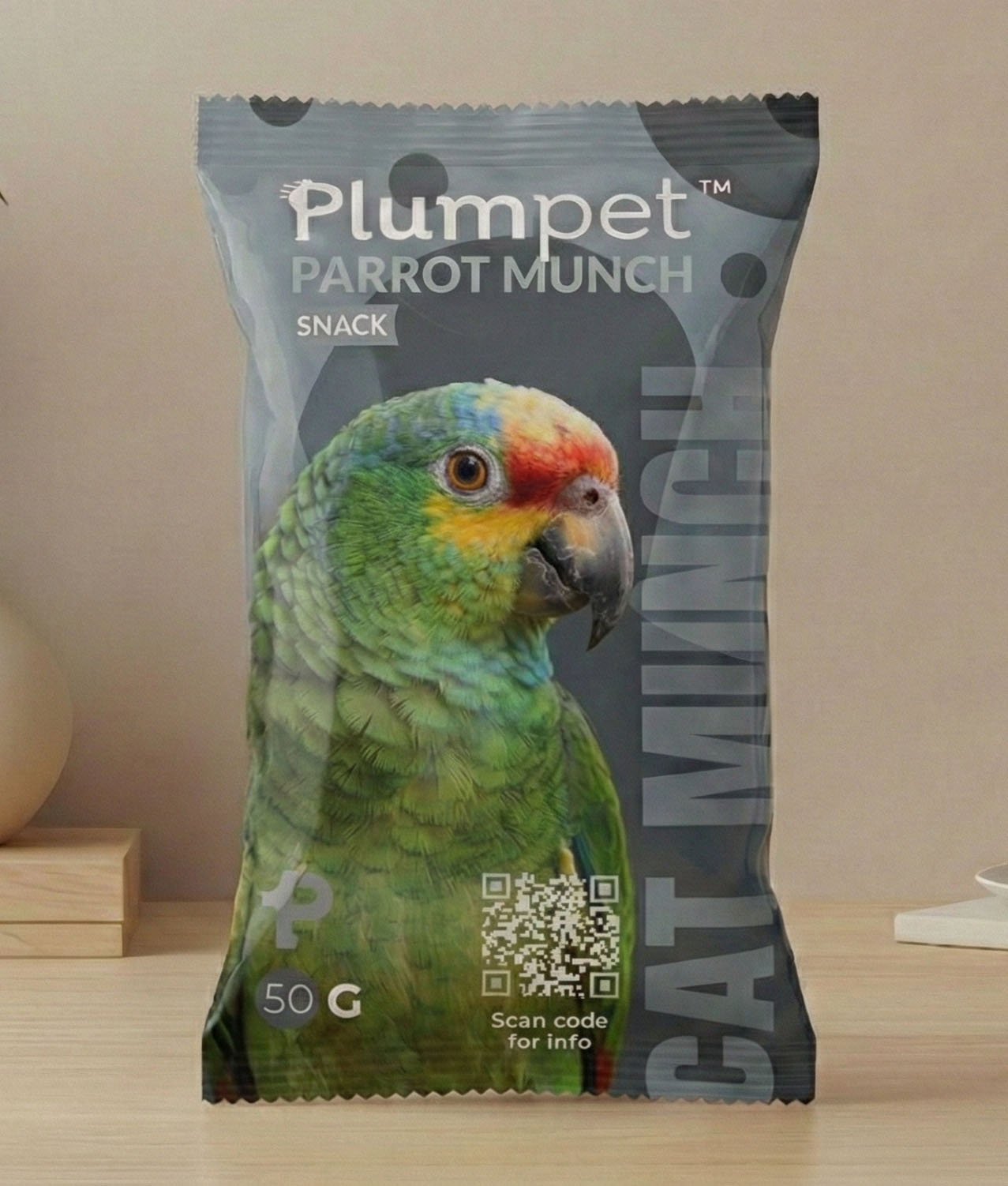 Plumpet Parrot Munch Snack Silver Bag